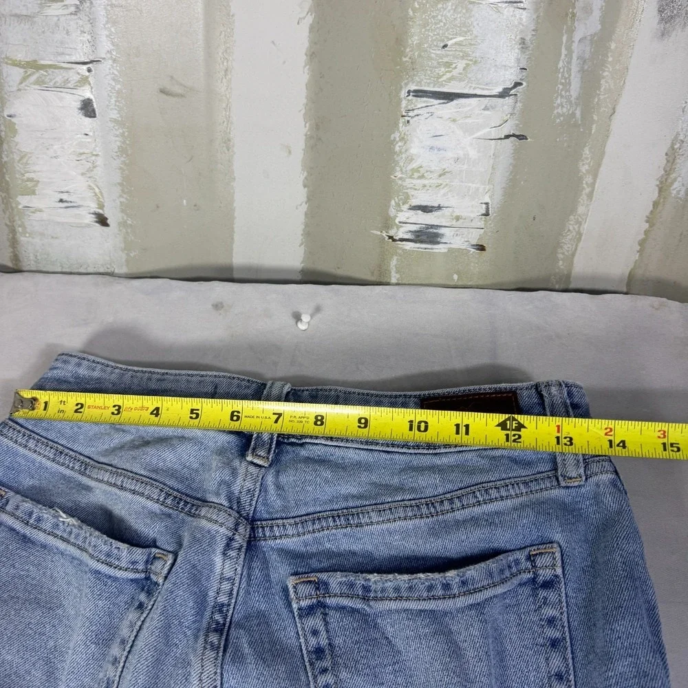 Vintage Hollister Womens Mom Jeans Blue Stretch Denim Raw Hem Ultra High-Rise 7L